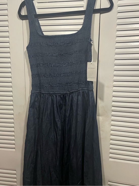 Free Assembly Dresses & Skirts - Free Assembly Dark Denim Smocked Tank Midi dress